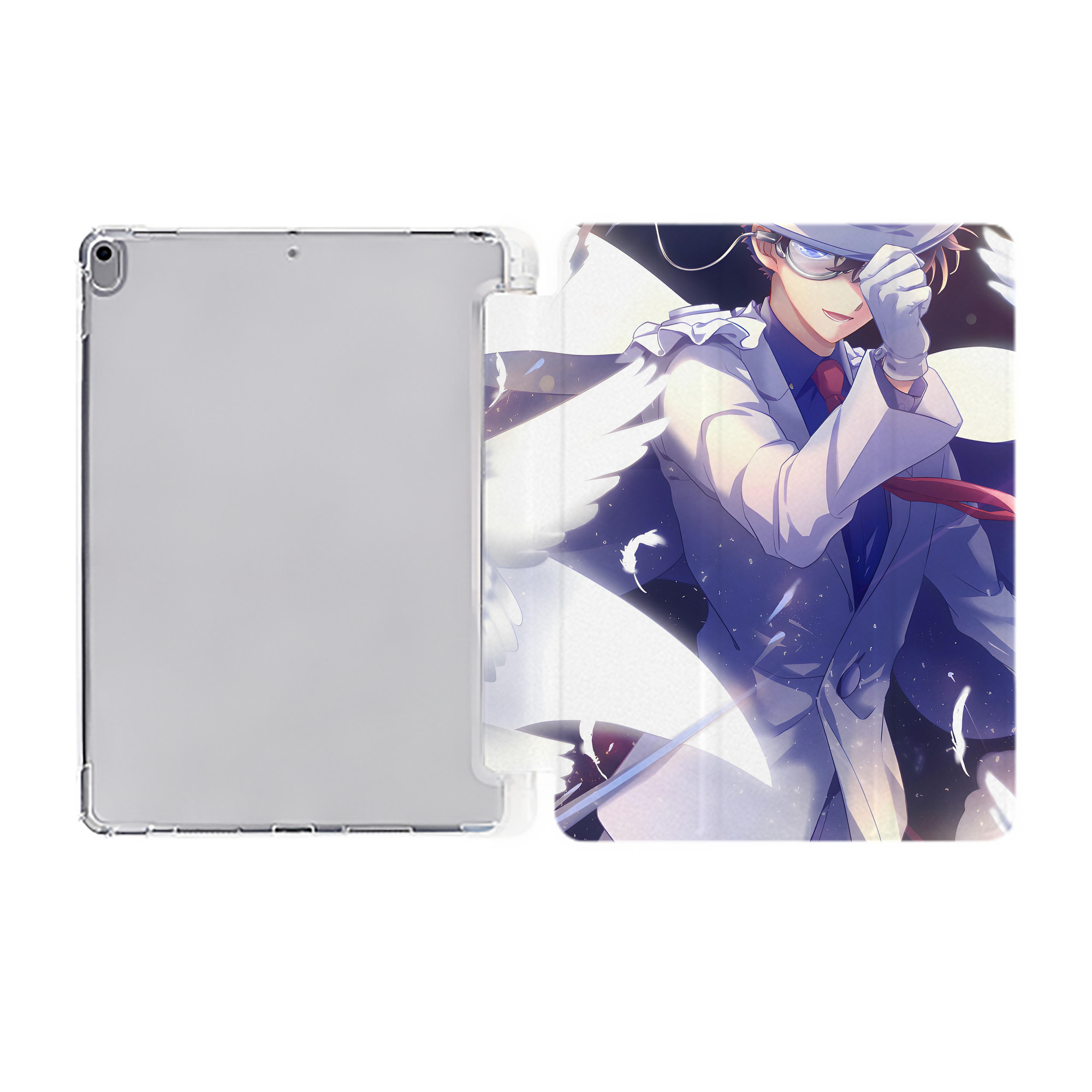 （画像用） 名探偵コナン Detective Conan IPad ケース ペン収納付き 三つ折りスタンド PUレザー×シリコン 対応機種9.5/10.5/10.9インチ
